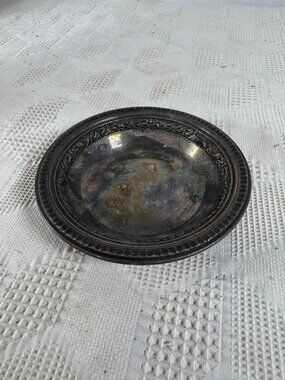 Reed and Barton Silver Plated Decorative Bowl w Ornate Border Model 1201 Vintage